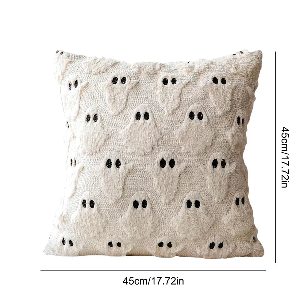 Halloween Ghost Pumpkin Pillow Covers Comfortable Soft Halloween Throw Pillow Cover Washable Pillowcase Sofa Bedroom Home Decor