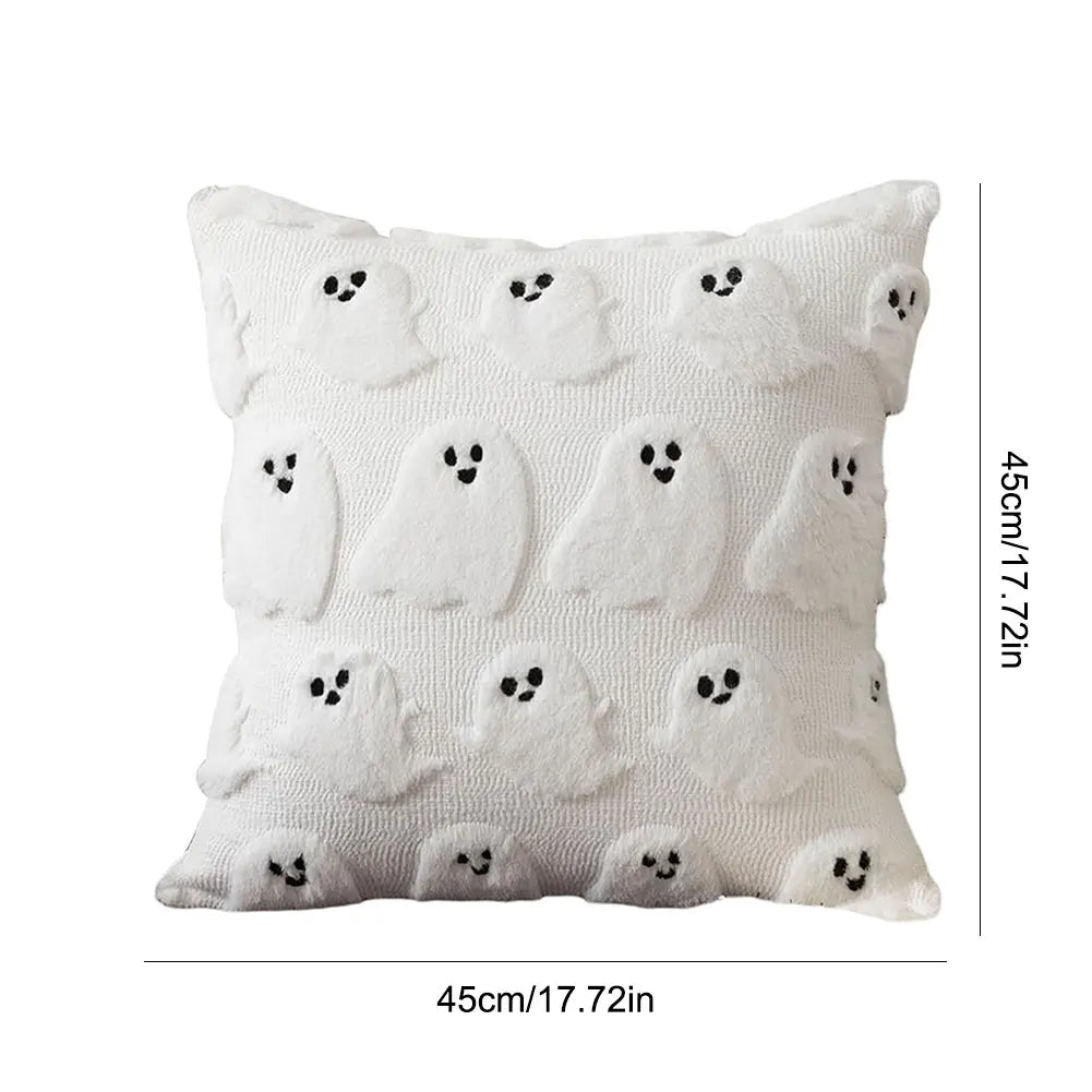 Halloween Ghost Pumpkin Pillow Covers Comfortable Soft Halloween Throw Pillow Cover Washable Pillowcase Sofa Bedroom Home Decor