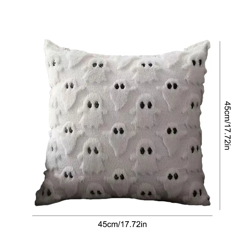 Halloween Ghost Pumpkin Pillow Covers Comfortable Soft Halloween Throw Pillow Cover Washable Pillowcase Sofa Bedroom Home Decor
