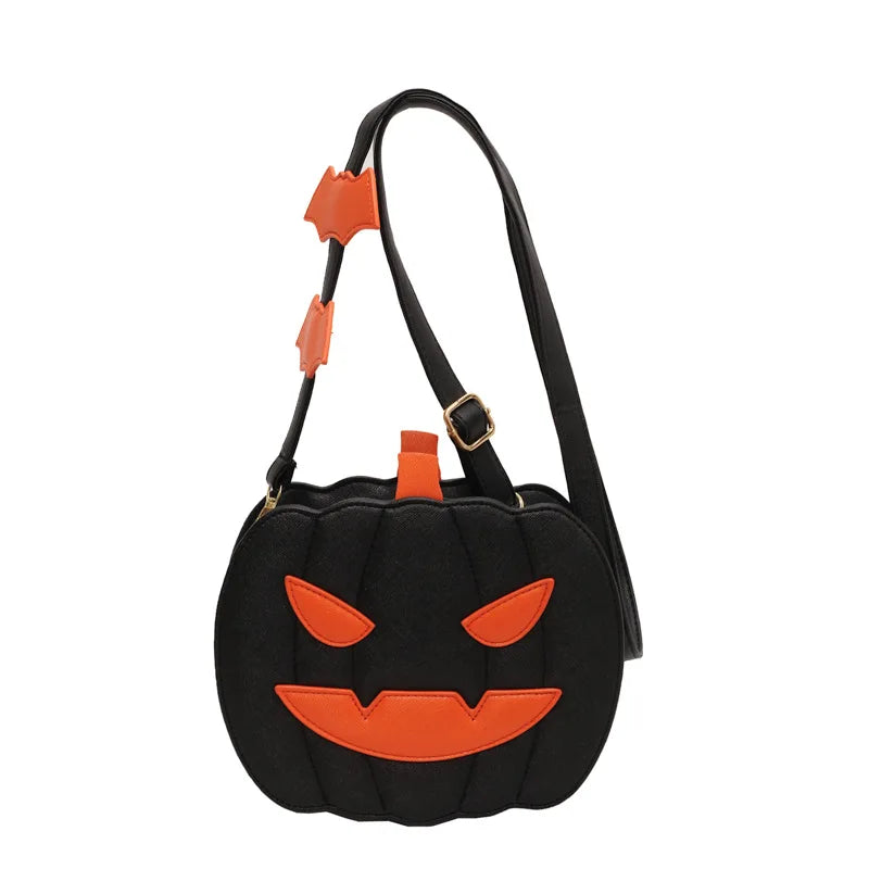 Chic Halloween Pumpkin Purse – Designer-Inspired Fall Shoulder Bag with Modern Contrast Stitching