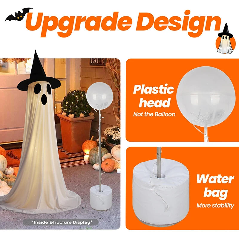 New Halloween glowing ghost decoration for yard outdoor decoration for front porch and courtyard cute multi-expression ghost