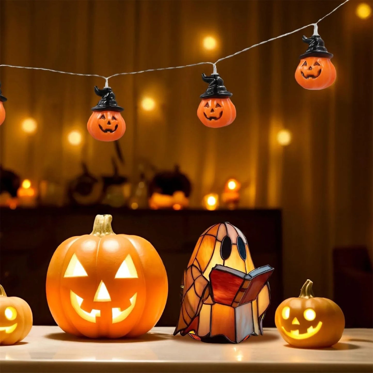 Halloween Fall Decorative Pillow – Washable Ghost & Pumpkin Cover for Sofa or Bedroom