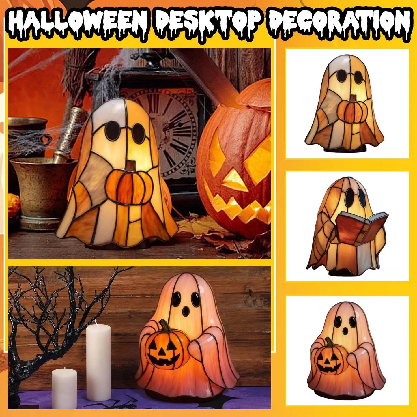 Halloween Fall Decorative Pillow – Washable Ghost & Pumpkin Cover for Sofa or Bedroom