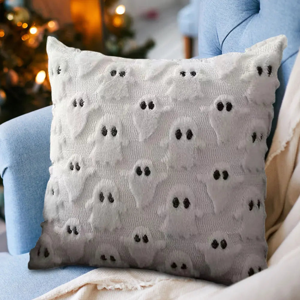 Halloween Ghost Pumpkin Pillow Covers Comfortable Soft Halloween Throw Pillow Cover Washable Pillowcase Sofa Bedroom Home Decor