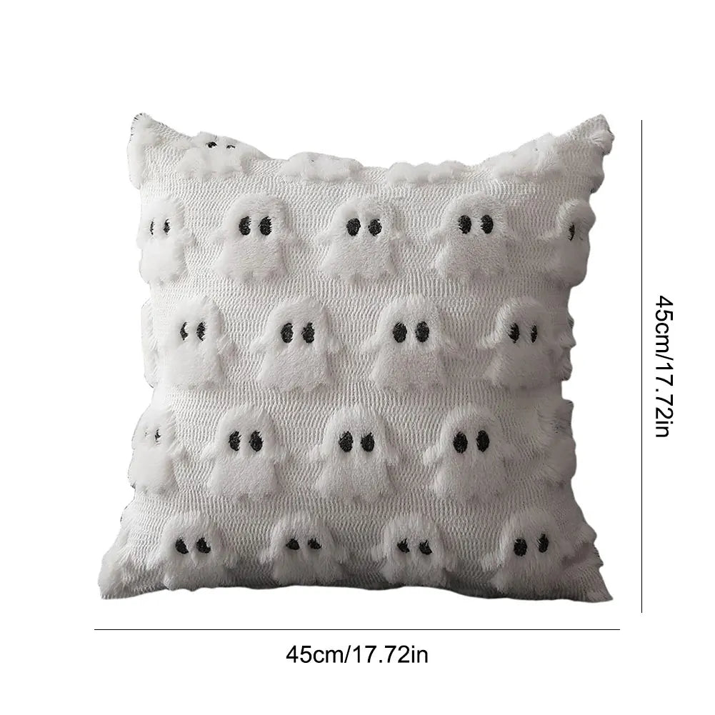 Halloween Ghost Pumpkin Pillow Covers Comfortable Soft Halloween Throw Pillow Cover Washable Pillowcase Sofa Bedroom Home Decor