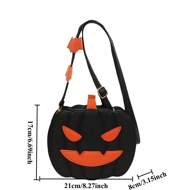 Chic Halloween Pumpkin Purse – Designer-Inspired Fall Shoulder Bag with Modern Contrast Stitching