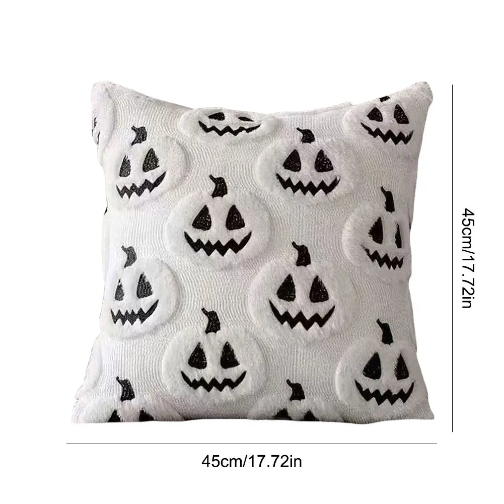 Halloween Ghost Pumpkin Pillow Covers Comfortable Soft Halloween Throw Pillow Cover Washable Pillowcase Sofa Bedroom Home Decor