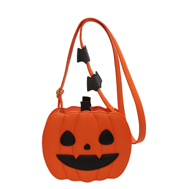 Chic Halloween Pumpkin Purse – Designer-Inspired Fall Shoulder Bag with Modern Contrast Stitching