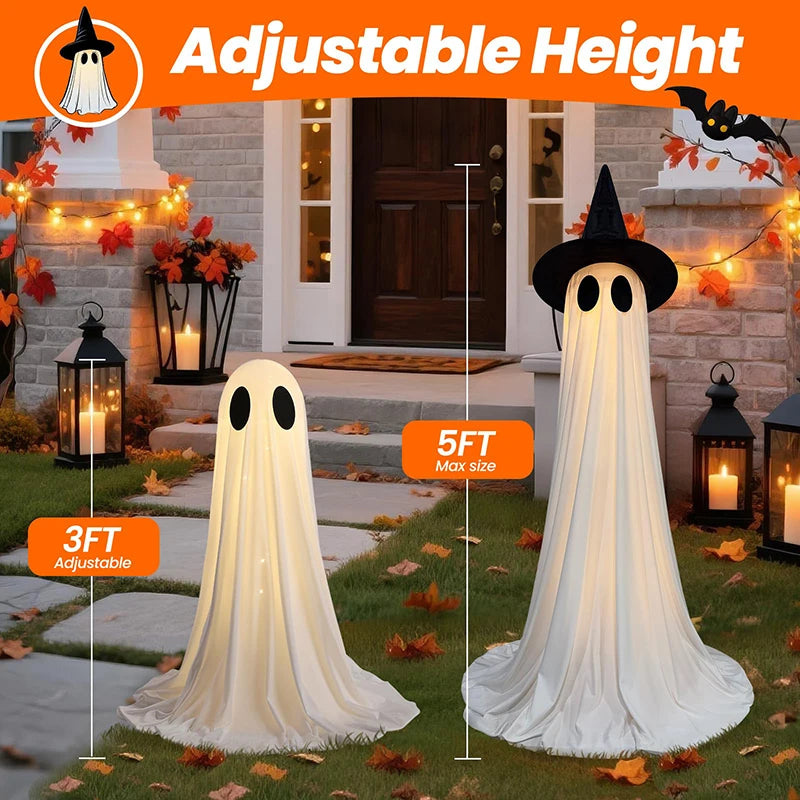 New Halloween glowing ghost decoration for yard outdoor decoration for front porch and courtyard cute multi-expression ghost