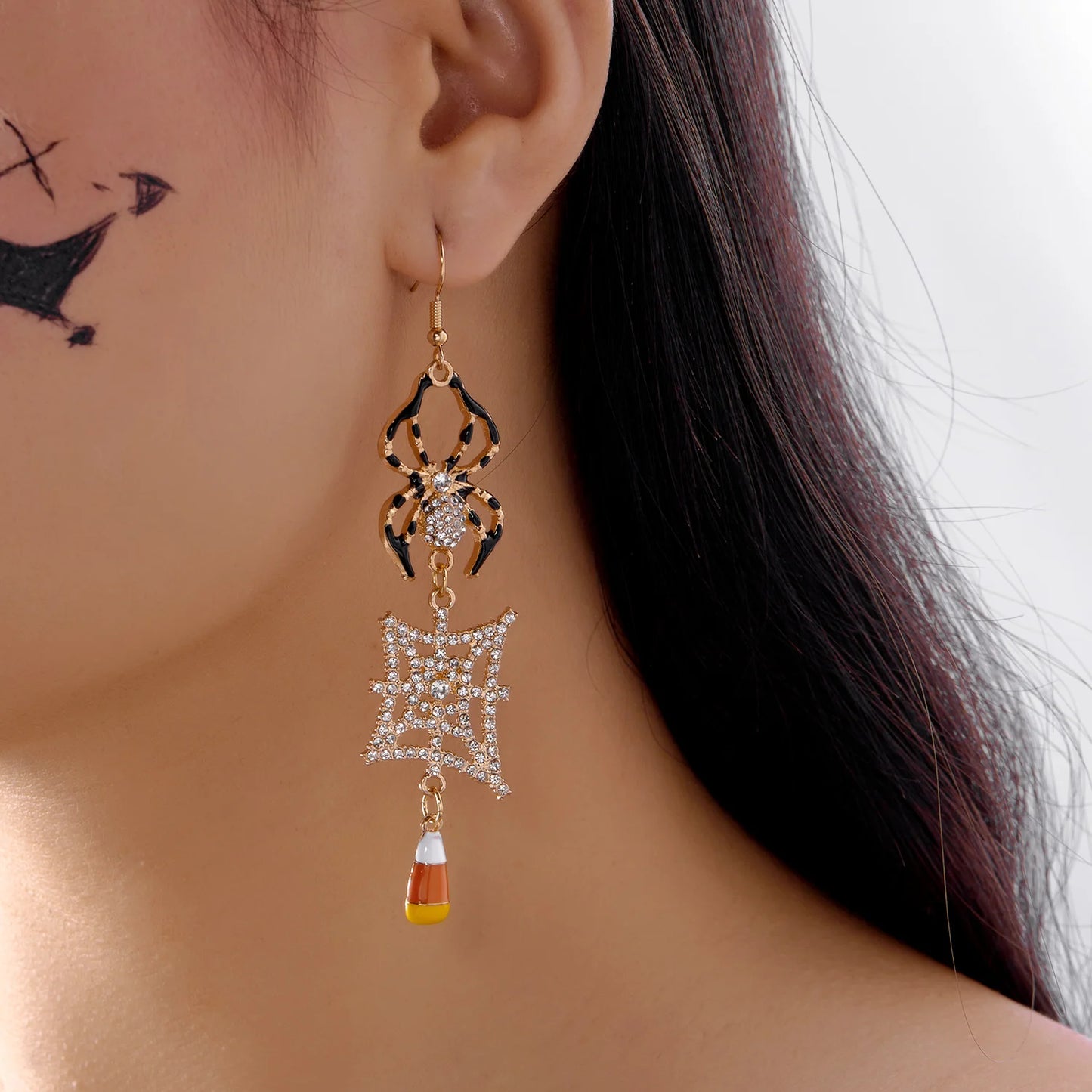 Halloween Dangle Earrings for Women Cartoon Pumpkin Ghost Spider Drop Oil Earring Party Statement Jewelry Accessory