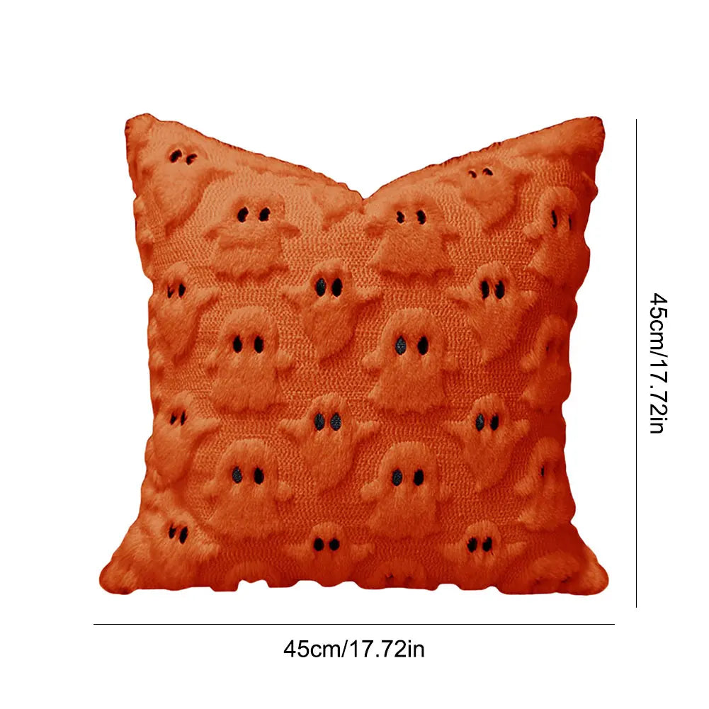 Halloween Ghost Pumpkin Pillow Covers Comfortable Soft Halloween Throw Pillow Cover Washable Pillowcase Sofa Bedroom Home Decor