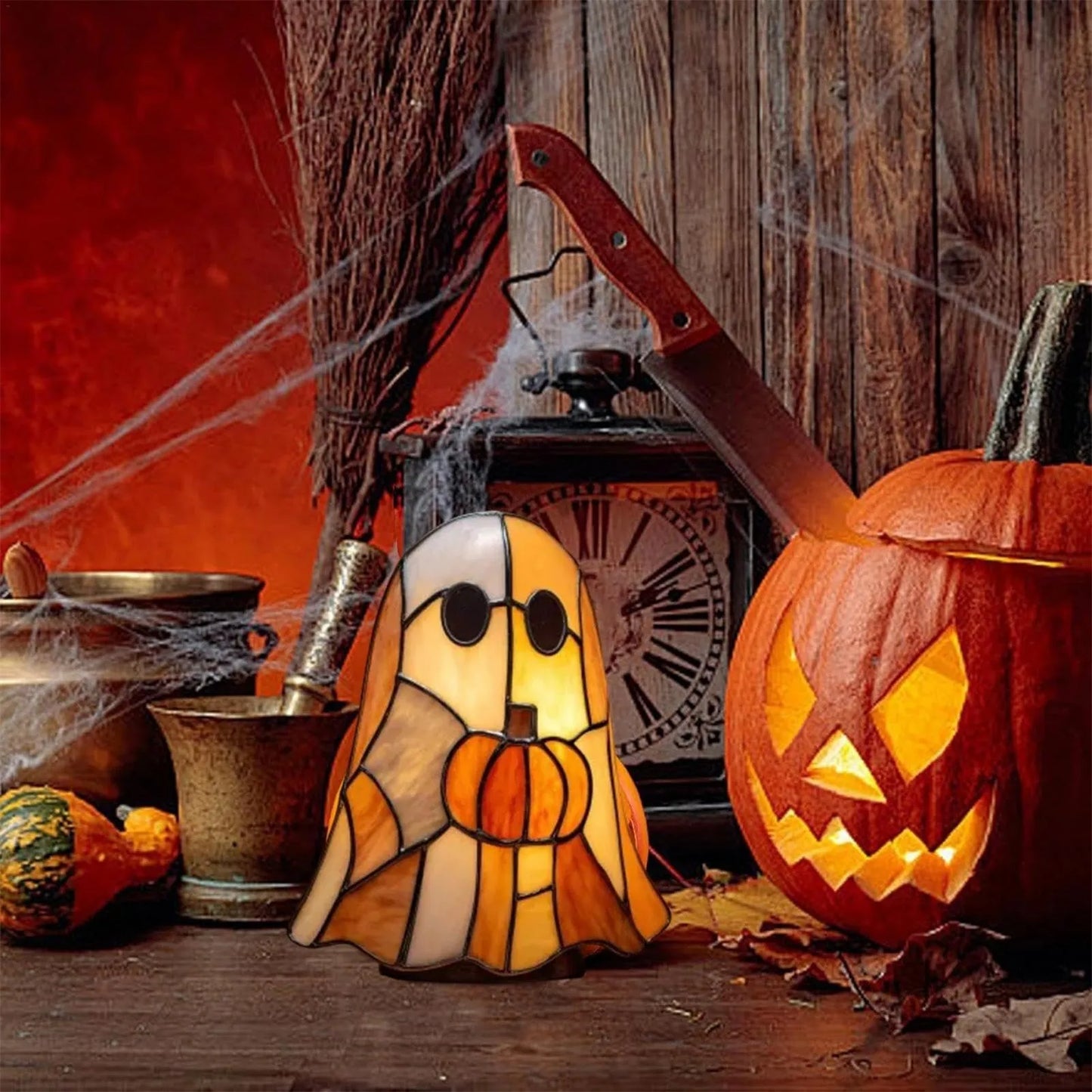 Halloween Fall Decorative Pillow – Washable Ghost & Pumpkin Cover for Sofa or Bedroom