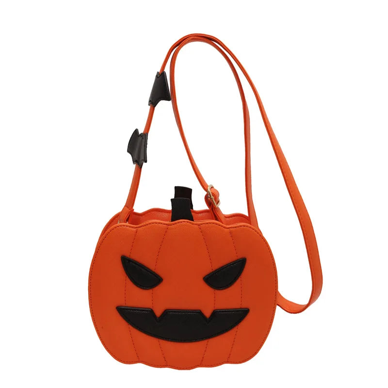 Chic Halloween Pumpkin Purse – Designer-Inspired Fall Shoulder Bag with Modern Contrast Stitching