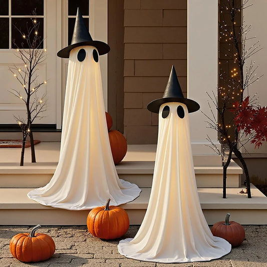 New Halloween glowing ghost decoration for yard outdoor decoration for front porch and courtyard cute multi-expression ghost