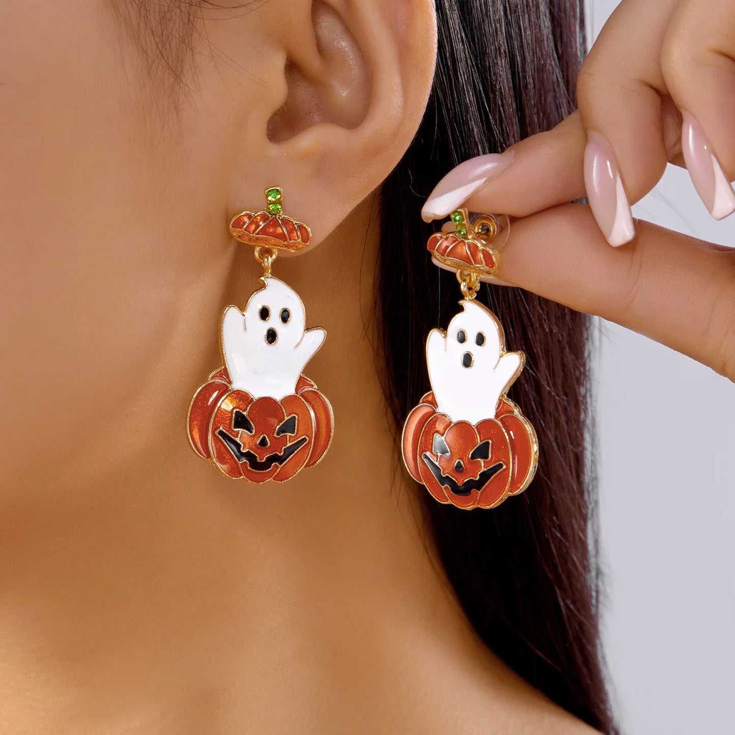 Halloween Dangle Earrings for Women Cartoon Pumpkin Ghost Spider Drop Oil Earring Party Statement Jewelry Accessory