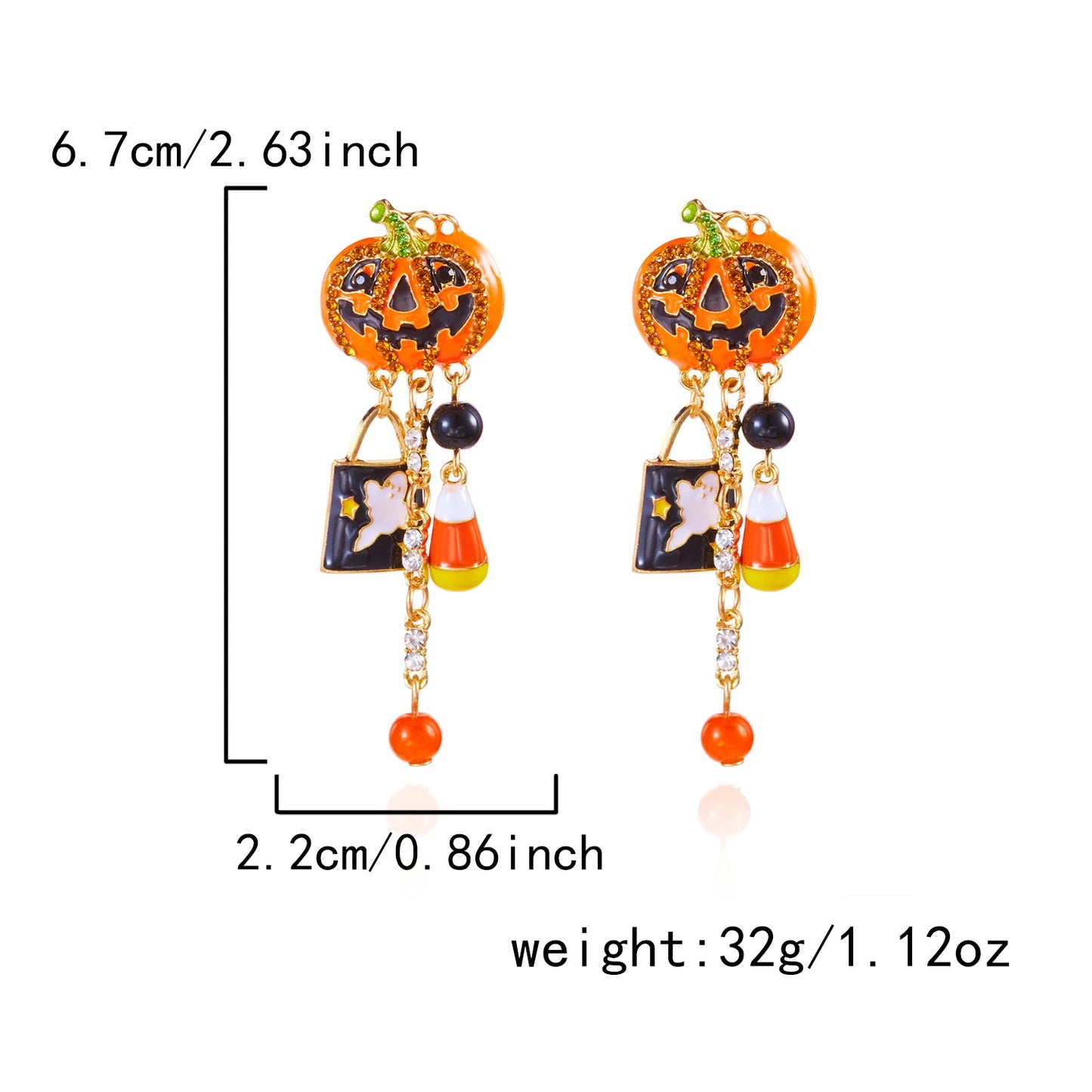 Halloween Dangle Earrings for Women Cartoon Pumpkin Ghost Spider Drop Oil Earring Party Statement Jewelry Accessory