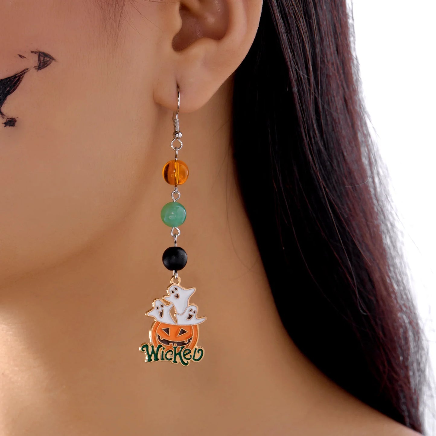 Halloween Dangle Earrings for Women Cartoon Pumpkin Ghost Spider Drop Oil Earring Party Statement Jewelry Accessory